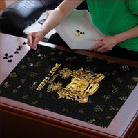 Sierra Leone Vai Syllabary Heritage Puzzle National Emblem Golden Style - Wonder Print Shop