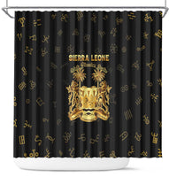 Sierra Leone Vai Syllabary Heritage Shower Curtain National Emblem Golden Style - Wonder Print Shop
