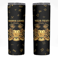 Personalized Sierra Leone Vai Syllabary Heritage Skinny Tumbler National Emblem Golden Style - Wonder Print Shop