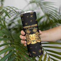 Personalized Sierra Leone Vai Syllabary Heritage Skinny Tumbler National Emblem Golden Style - Wonder Print Shop