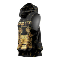 Personalized Sierra Leone Vai Syllabary Heritage Sleeveless Hoodie National Emblem Golden Style - Wonder Print Shop