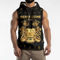 Personalized Sierra Leone Vai Syllabary Heritage Sleeveless Hoodie National Emblem Golden Style - Wonder Print Shop