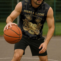 Personalized Sierra Leone Vai Syllabary Heritage Sleeveless Hoodie National Emblem Golden Style - Wonder Print Shop