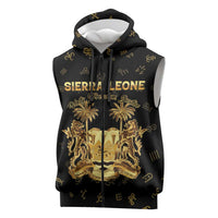 Personalized Sierra Leone Vai Syllabary Heritage Sleeveless Zip Hoodie National Emblem Golden Style - Wonder Print Shop