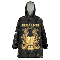 Personalized Sierra Leone Vai Syllabary Heritage Wearable Blanket Hoodie National Emblem Golden Style - Wonder Print Shop