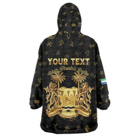 Personalized Sierra Leone Vai Syllabary Heritage Wearable Blanket Hoodie National Emblem Golden Style - Wonder Print Shop