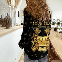 Personalized Sierra Leone Vai Syllabary Heritage Women Casual Shirt National Emblem Golden Style - Wonder Print Shop