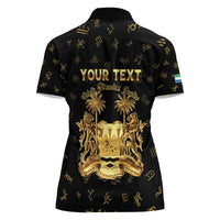 Personalized Sierra Leone Vai Syllabary Heritage Women Polo Shirt National Emblem Golden Style - Wonder Print Shop