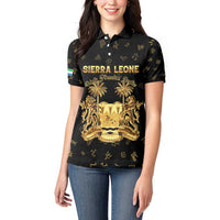 Personalized Sierra Leone Vai Syllabary Heritage Women Polo Shirt National Emblem Golden Style - Wonder Print Shop