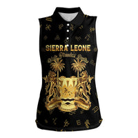 Personalized Sierra Leone Vai Syllabary Heritage Women Sleeveless Polo Shirt National Emblem Golden Style - Wonder Print Shop