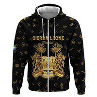 Personalized Sierra Leone Vai Syllabary Heritage Zip Hoodie National Emblem Golden Style - Wonder Print Shop