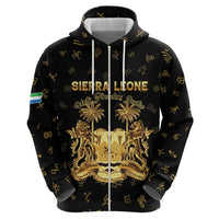Personalized Sierra Leone Vai Syllabary Heritage Zip Hoodie National Emblem Golden Style - Wonder Print Shop
