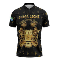 Personalized Sierra Leone Vai Syllabary Heritage Zipper Polo Shirt National Emblem Golden Style - Wonder Print Shop