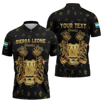 Personalized Sierra Leone Vai Syllabary Heritage Zipper Polo Shirt National Emblem Golden Style - Wonder Print Shop