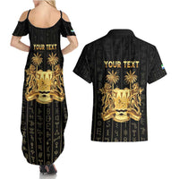 Personalized Sierra Leone Vai Syllabary Vertical Pattern Couples Matching Summer Maxi Dress and Hawaiian Shirt - Wonder Print Shop