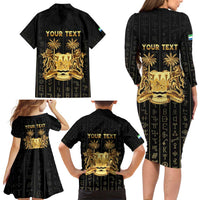 Personalized Sierra Leone Vai Syllabary Vertical Pattern Family Matching Long Sleeve Bodycon Dress and Hawaiian Shirt - Wonder Print Shop