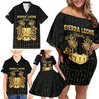 Personalized Sierra Leone Vai Syllabary Vertical Pattern Family Matching Off Shoulder Short Dress and Hawaiian Shirt - Wonder Print Shop