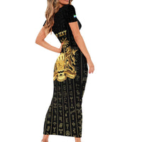 Personalized Sierra Leone Vai Syllabary Vertical Pattern Short Sleeve Bodycon Dress - Wonder Print Shop