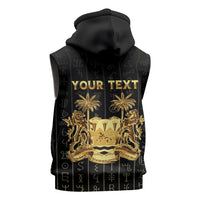 Personalized Sierra Leone Vai Syllabary Vertical Pattern Sleeveless Zip Hoodie - Wonder Print Shop
