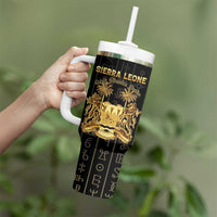 Personalized Sierra Leone Vai Syllabary Vertical Pattern Tumbler With Handle - Wonder Print Shop