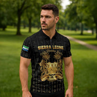 Personalized Sierra Leone Vai Syllabary Vertical Pattern Zipper Polo Shirt - Wonder Print Shop