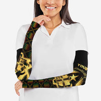 Personalized Ghana Kente Pattern Arm Sleeves The Heart of Gold of Africa - Wonder Print Shop