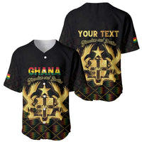 Personalized Ghana Kente Pattern Baseball Jersey The Heart of Gold of Africa - Wonder Print Shop