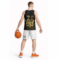 Personalized Ghana Kente Pattern Basketball Jersey The Heart of Gold of Africa - Wonder Print Shop