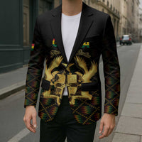 Personalized Ghana Kente Pattern Blazer The Heart of Gold of Africa - Wonder Print Shop