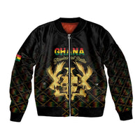 Personalized Ghana Kente Pattern Bomber Jacket The Heart of Gold of Africa - Wonder Print Shop