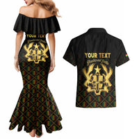 Personalized Ghana Kente Pattern Couples Matching Mermaid Dress and Hawaiian Shirt The Heart of Gold of Africa - Wonder Print Shop