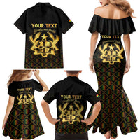 Personalized Ghana Kente Pattern Family Matching Mermaid Dress and Hawaiian Shirt The Heart of Gold of Africa - Wonder Print Shop