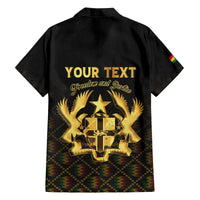 Personalized Ghana Kente Pattern Family Matching Off The Shoulder Long Sleeve Dress and Hawaiian Shirt The Heart of Gold of Africa - Wonder Print Shop
