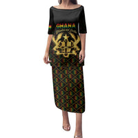 Personalized Ghana Kente Pattern Family Matching Puletasi and Hawaiian Shirt The Heart of Gold of Africa - Wonder Print Shop