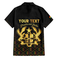 Personalized Ghana Kente Pattern Family Matching Short Sleeve Bodycon Dress and Hawaiian Shirt The Heart of Gold of Africa - Wonder Print Shop