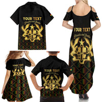 Personalized Ghana Kente Pattern Family Matching Summer Maxi Dress and Hawaiian Shirt The Heart of Gold of Africa - Wonder Print Shop