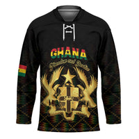 Personalized Ghana Kente Pattern Hockey Jersey The Heart of Gold of Africa - Wonder Print Shop