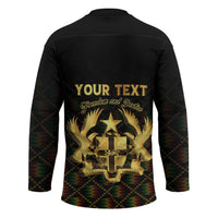 Personalized Ghana Kente Pattern Hockey Jersey The Heart of Gold of Africa - Wonder Print Shop