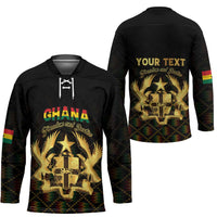 Personalized Ghana Kente Pattern Hockey Jersey The Heart of Gold of Africa - Wonder Print Shop