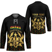 Personalized Ghana Kente Pattern Hockey Jersey The Heart of Gold of Africa - Wonder Print Shop