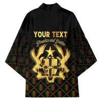 Personalized Ghana Kente Pattern Kimono The Heart of Gold of Africa - Wonder Print Shop