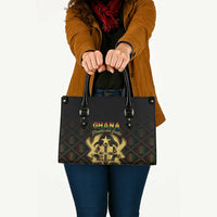 Ghana Kente Pattern Leather Bag The Heart of Gold of Africa - Wonder Print Shop