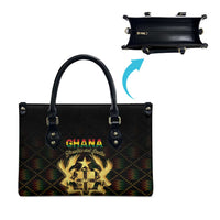 Ghana Kente Pattern Leather Bag The Heart of Gold of Africa - Wonder Print Shop