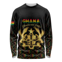 Personalized Ghana Kente Pattern Long Sleeve Shirt The Heart of Gold of Africa - Wonder Print Shop
