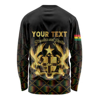 Personalized Ghana Kente Pattern Long Sleeve Shirt The Heart of Gold of Africa - Wonder Print Shop