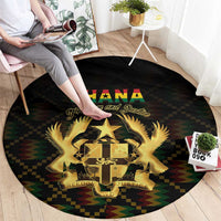 Ghana Kente Pattern Round Carpet The Heart of Gold of Africa - Wonder Print Shop