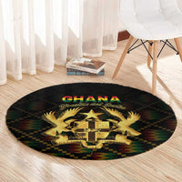 Ghana Kente Pattern Round Carpet The Heart of Gold of Africa - Wonder Print Shop