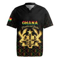 Personalized Ghana Kente Pattern Rugby Jersey The Heart of Gold of Africa - Wonder Print Shop