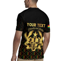 Personalized Ghana Kente Pattern Rugby Jersey The Heart of Gold of Africa - Wonder Print Shop