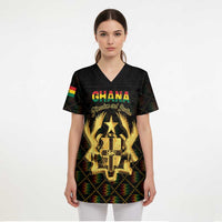 Personalized Ghana Kente Pattern Scrub Top The Heart of Gold of Africa - Wonder Print Shop